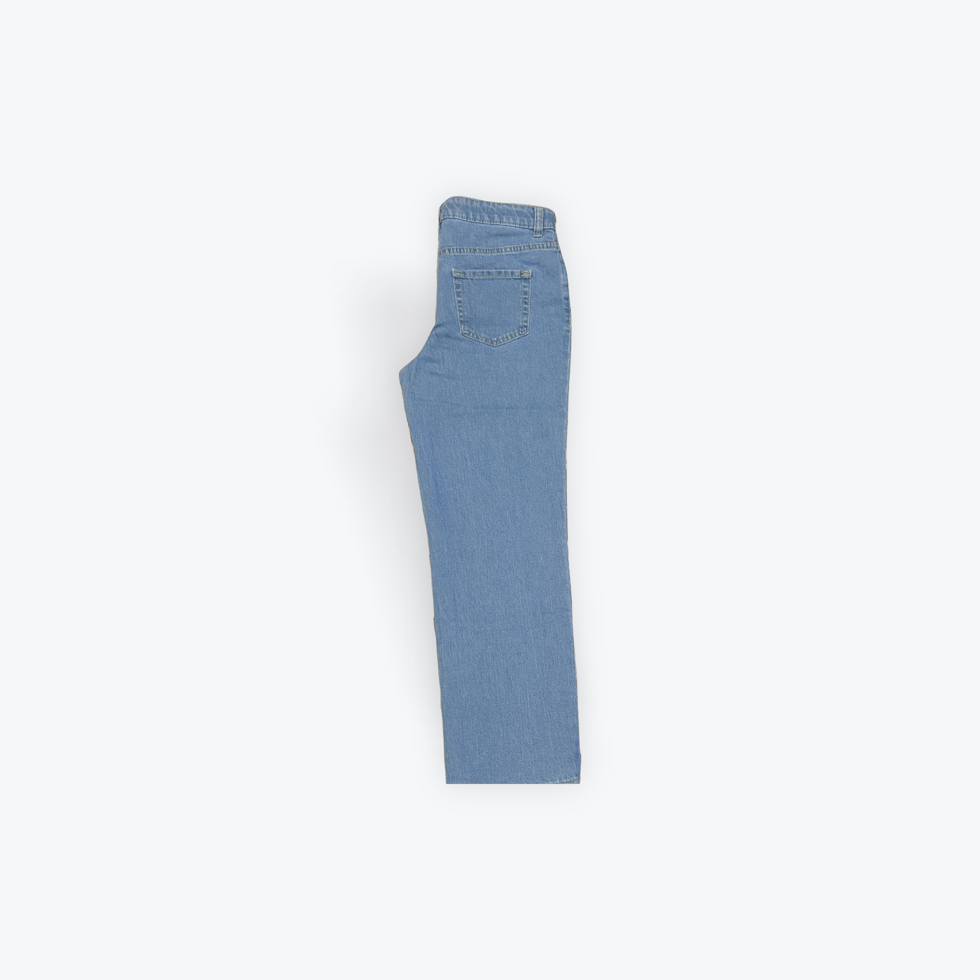 Women's Light Blue Denim Jeans Button Zip 5-Pocket Solid Regular